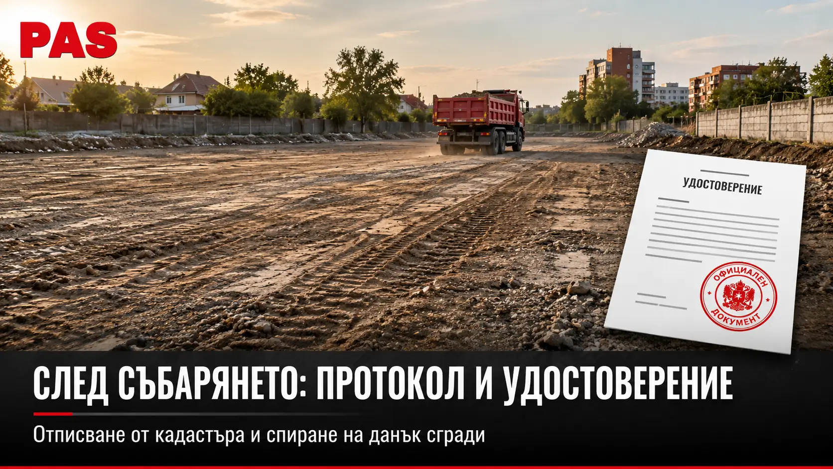 След събарянето: протокол за премахване и удостоверение за премахната сграда
